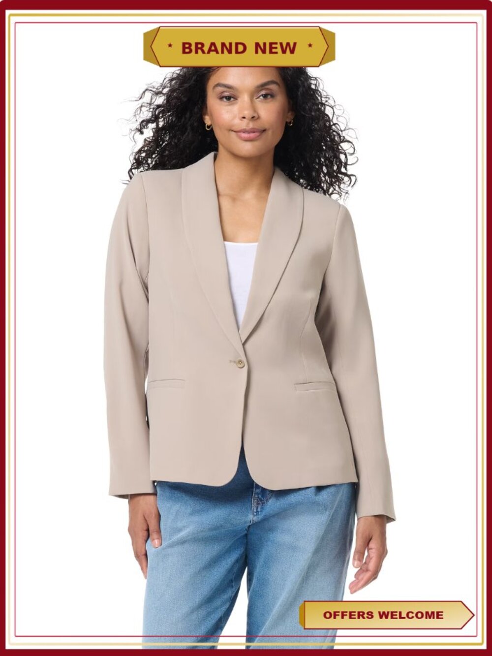 Shawl Collar Blazer Single Button Shawl Collar Jacket
